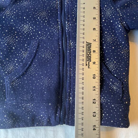 The Children’s Place Little Girl Jacket size XS (4) Full Zip Hoodie Fleece Blue - Picture 6 of 7